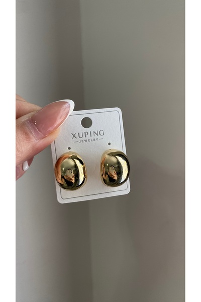 luxyansımalar Steel Mini Classic Curved Gold Earrings