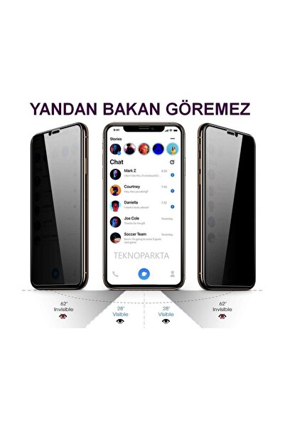 TEKNOPARKTA Iphone 14 Plus Hayalet Privacy Gizli Görünmez Tam Kaplayan Kırılm...