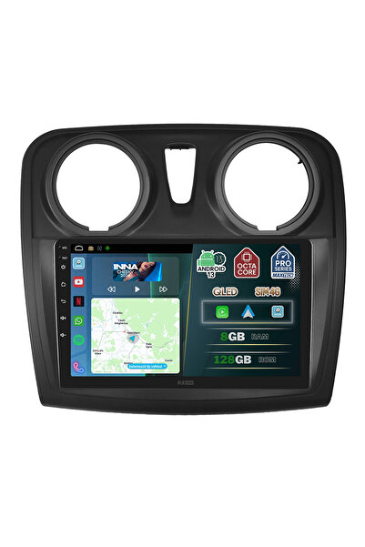 MaxTech Navigatie Dacia Logan, Sandero, Stepway 2012-2020 dedicata, 8 GB Ram 128 GB Rom OctaCore, Carplay