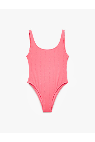 Koton četvrtasti izrez Debeli remen Teksturirano Kupaći kostim za plivače