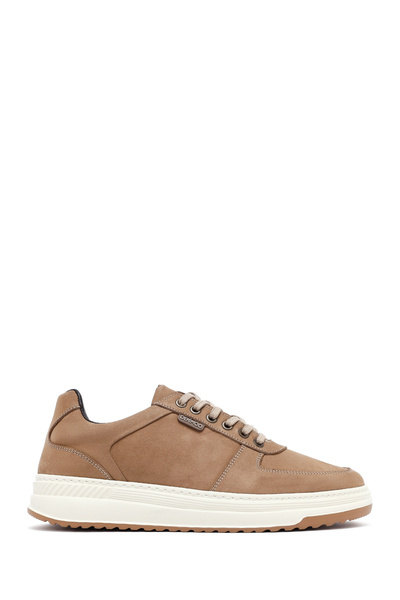 Derimod Men's Beige Lace-Up Thick Soled Nubuck Leather Sneaker 25Wfd6601V3