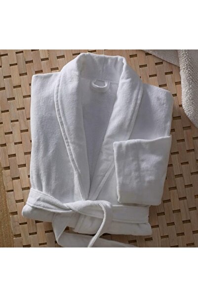 EMATTERIO Unisex Bathrobe, 100% Cotton, White, 380 GSM, Ideal for Home, Hotel or Spa, Premium