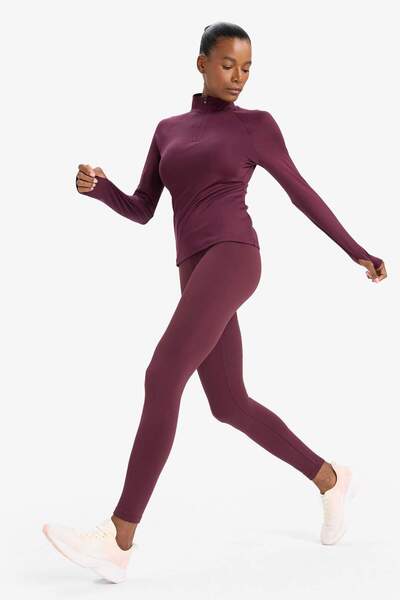 DeFacto DefactoFit Toparlayıcı Yüksek Bel İçi Yumuşak Tüylü Beli Saran Basic Düz Sporcu Tayt W8206AZ25AU