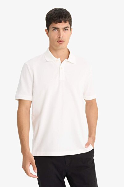 DeFacto Regular Fit Polo-Kragen Piqué Kurzarm-T-Shirt E9504AX25SM