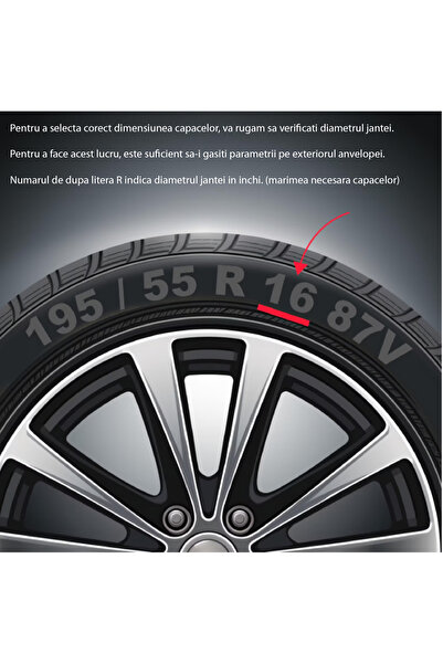 Autohelix MSA Sada 4 krytů kol pro Dacia New, model Fast Black s červeným rámečkem, R15, DACIA