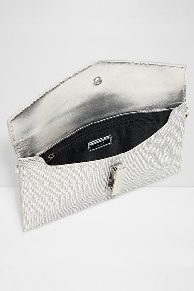 Aldo LARIBLING - Geantă clutch pentru femei, de dimensiuni mici, gri, cu un singur compartiment, cu curea încrucișată reglabilă detașabilă