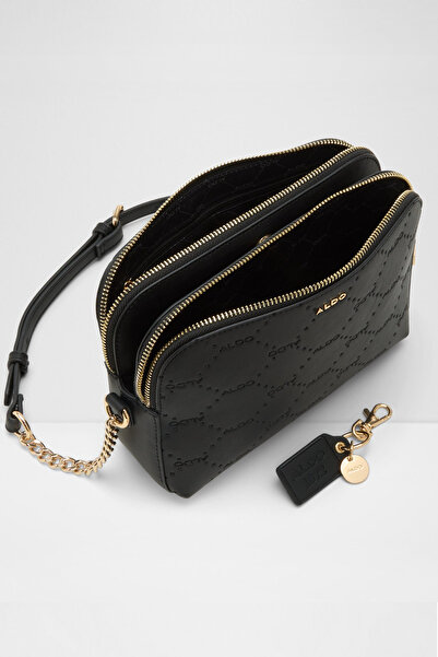 Aldo بيلادان - حقيبة كروس نسائية صغيرة الحجم باللون الأسود مكونة من ثلاثة أقسام