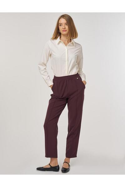 Kayra Pocket Detailed Classic Trousers Dark Burgundy