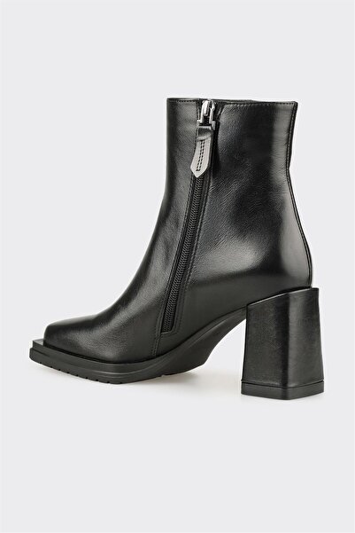 Elle Shoes Siyah Deri Kadın Klasik Bot