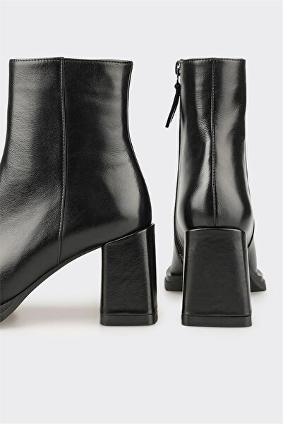 Elle Shoes Siyah Deri Kadın Klasik Bot