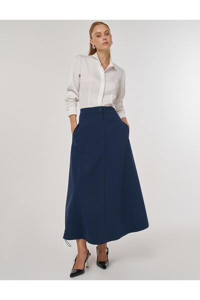 Kayra High Waist Bell Skirt Dark Navy Blue