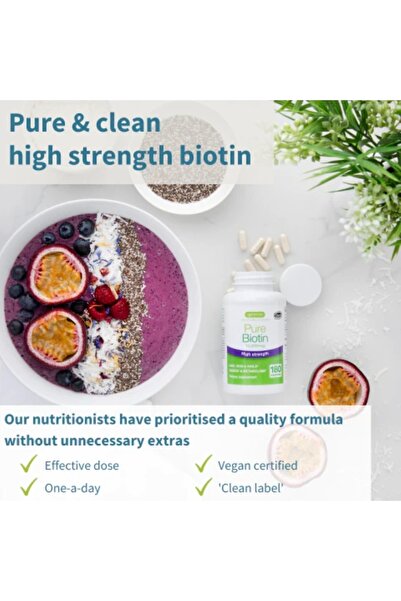 Igennus Healthcare Nutrition Pure Biotin 10,000mcg, High Strength, Hair, Nails & Skin, Energy & Metabolism, 180 Capsules