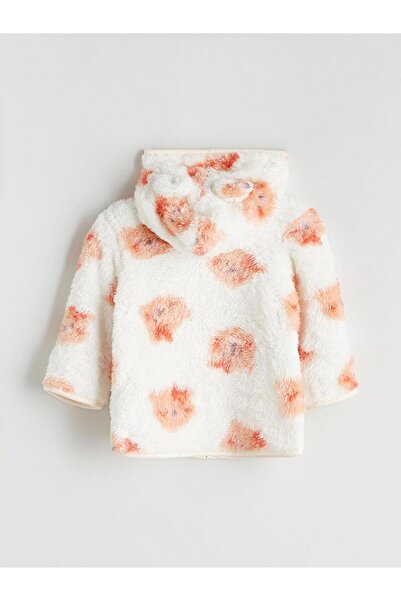 LC Waikiki Hooded Plush Baby Girl Cardigan and Pants 2-Piece (W5)