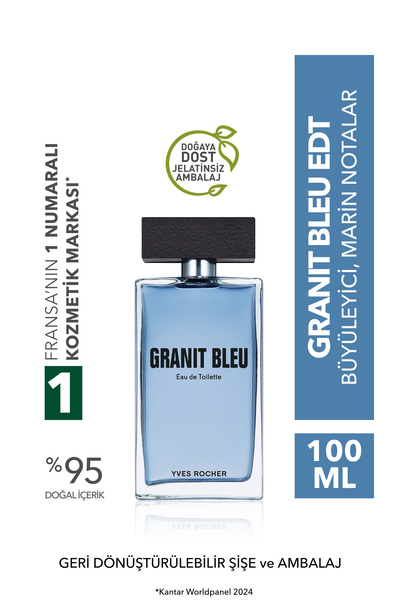 Yves Rocher Granit Bleu EDT 100ml – Teninizde Etkili ve Kalıcı Koku