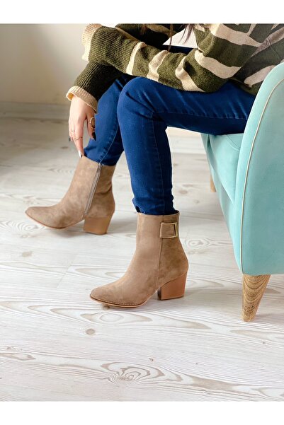 BERFONA TOLİDA VİZON SÜET TOKALI KISA ÖKÇE BOT BOTTİE