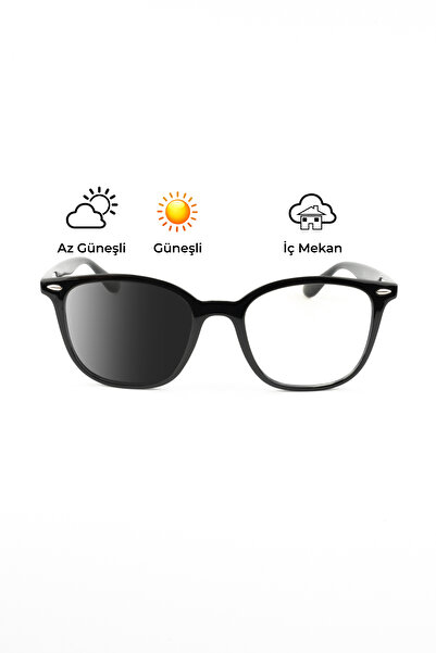 Focus On Talia Black Photochromic Screen Glasses with Blue Light Filter