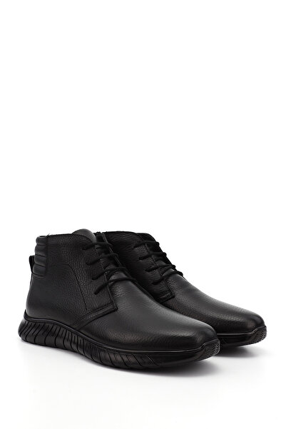 GÖNDERİ(R) Men's Black Zippered Genuine Leather Boots