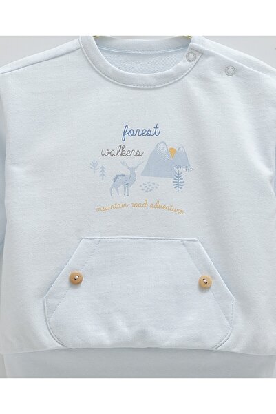 Caramell Baby Boy 2-Piece Seasonal Suit Interlock Fabric with Pocket Detail (3-24 Months) Color-Blue