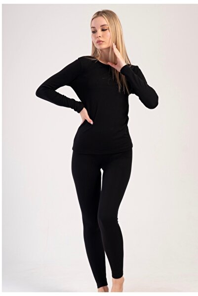 Alissa طقم ملابس حرارية مريحة بأكمام طويلة علوية وسفلية