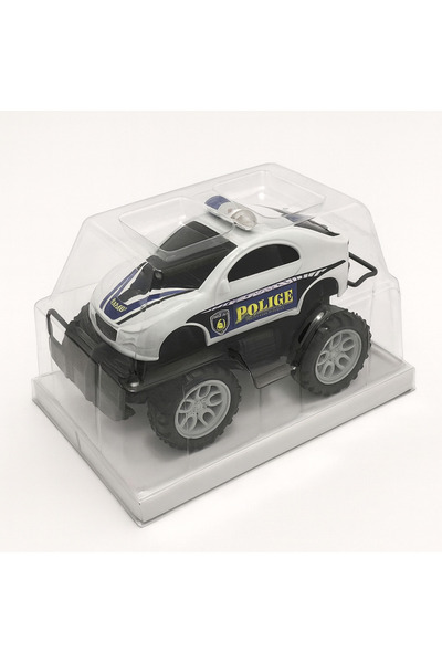 TSUMAB Friction Powered Police Car Toy – Mini Black Patrol Vehicle with Lights & Realistic Design for Kids