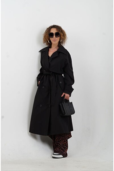 Zelish My Sister Siyah Kuşaklı Trençkot