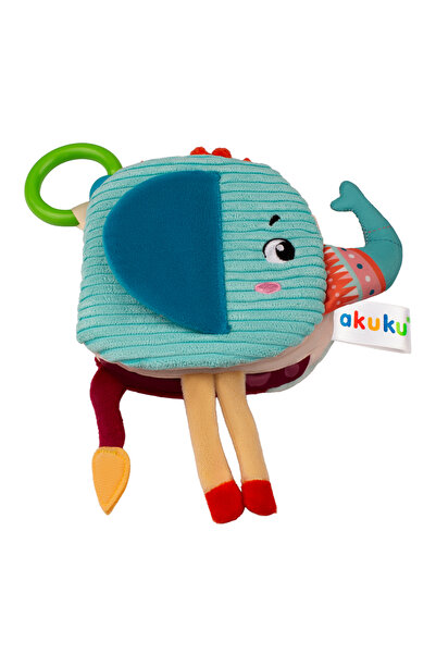 Akuku Jucarie educativa si senzoriala Elephant Carticica din plus cu fosnait,...