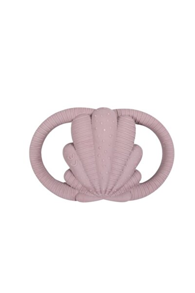 FILIBABBA Jucărie de dentiție cu scoici de mare, roșie