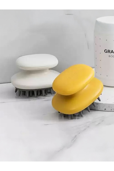 AMS Amazing soft silicone hair brush for scalp massage and distributing shampoo and conditioner with magic handle