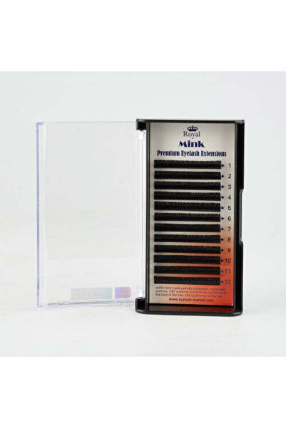 Royal Beauty Premium ROYAL Mink Eyelash Extensions, B Curl, Mixed Length, 0.10 mm Thickness, 12 Rows