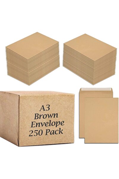 MARKQ [A3] مظاريف بنية [عبوة من 250]، 12 بوصة × 16 بوصة، مظاريف بريد ذاتية ال...