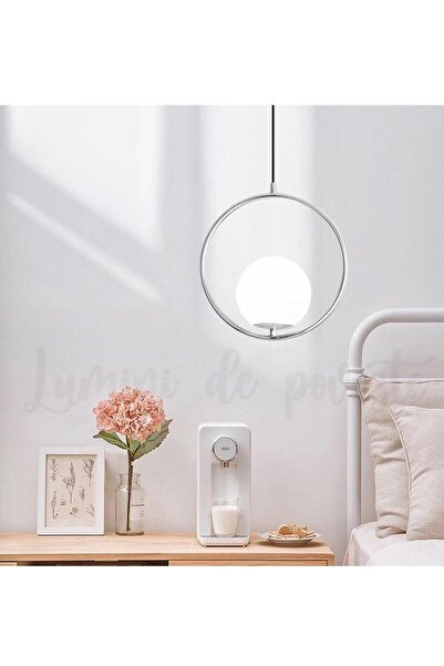 Lumini de Poveste Pendul Moon Round Silver