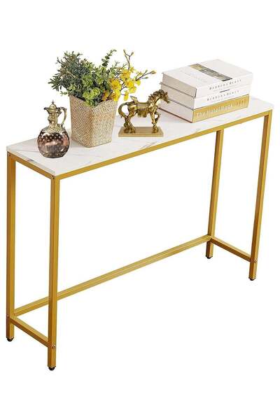 AGD simple tables for home décor, side table for hallway and elegant console table with gold metal