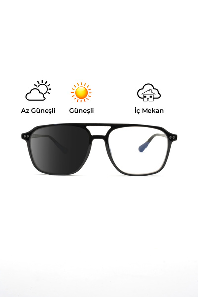 Focus On Zeno Black Photochromic Screen Glasses with Blue Light Filter