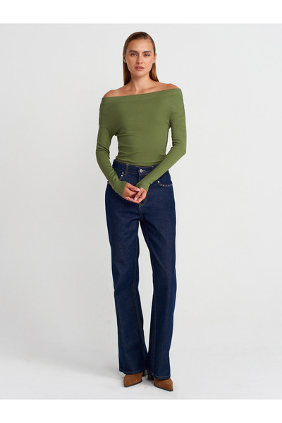 Dilvin 32115 Top cu umeri expusi - Kaki deschis