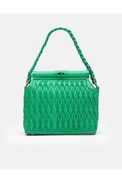 ÇANTA Juvis Bag Midnight Elegance Yeşil Zincir Detaylı Suni Deri Kadın Kol ve...