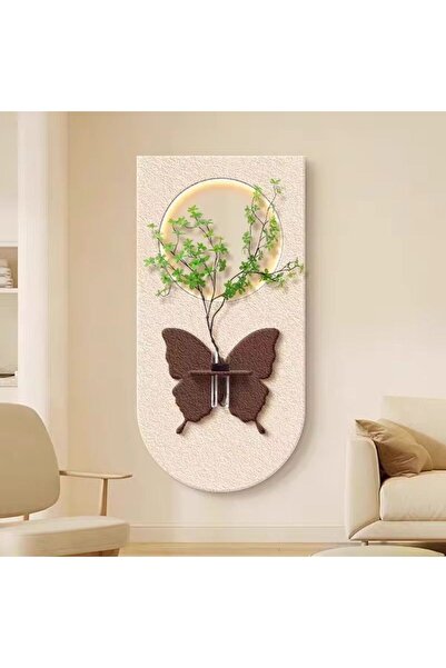 Lumini de Poveste Tablou LED decorativ Fluture, cu Vaza si Crengute