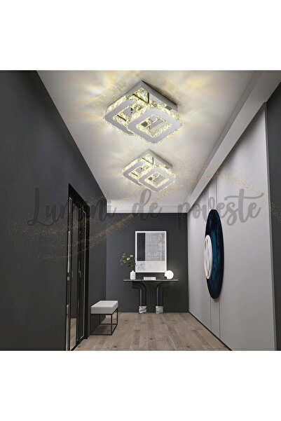 Lumini de Poveste Aplica LED 32W Cristal Double Square Argintiu