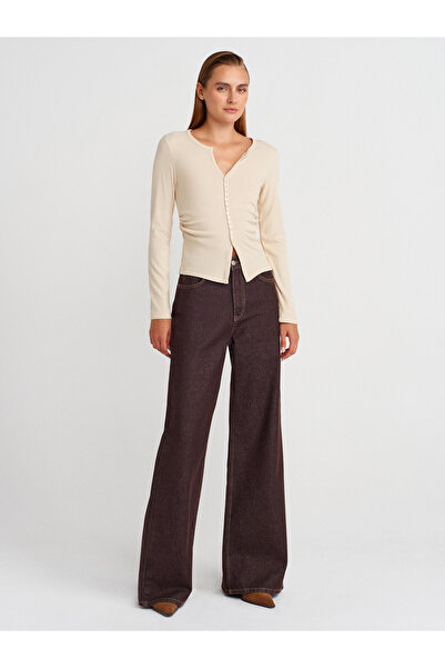 Dilvin 31548 Button Detailed Drawstring Ball-Stone