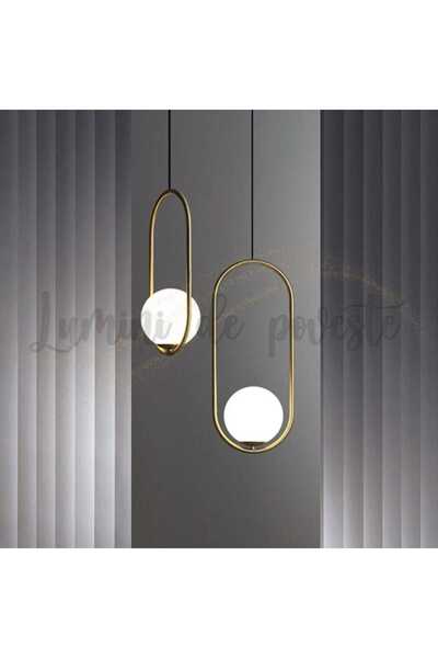 Lumini de Poveste Pendul LED Moon Oval Gold