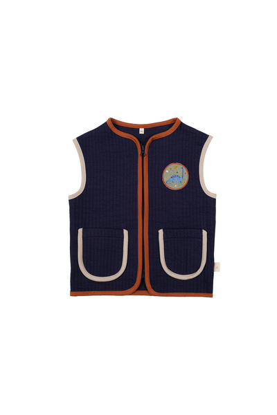 Miela Kids Contrast Piping Quilted Vest
