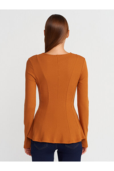 Dilvin 32090 Μακρυμάνικο Peplum Top-A.Tile