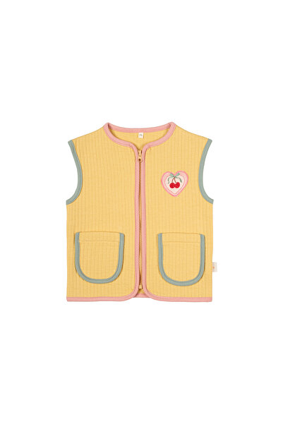 Miela Kids Contrast Piping Quilted Vest