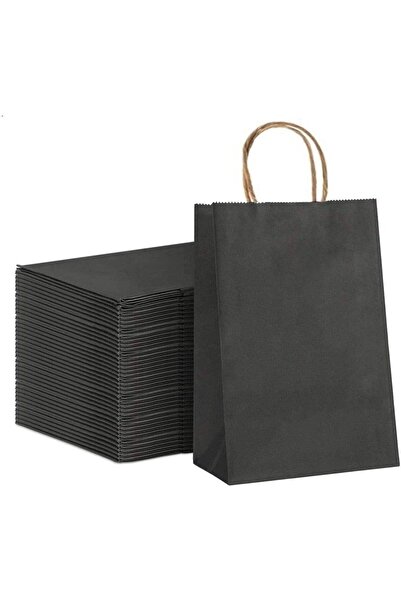 MARKQ Black Paper Bags [24 Pack] 15x11x6 cm Small Kraft Bags for Birthday, Re...