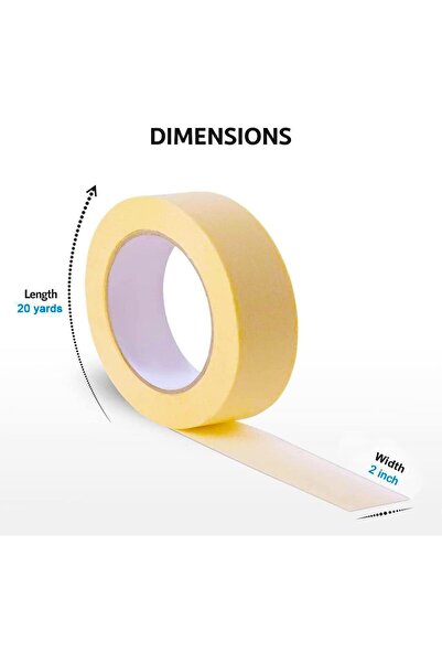 MARKQ Automotive Masking Tape 2" x 20yds Refinish Auto Body Paint Tape for Cars, Supplies [6 Rolls]