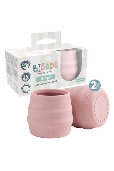 BiBADO Sippit™ Silicone Trainer Cup 2-Pack, Suitable For 4 Months+, Transition To Open-Cup Drinking - Blu