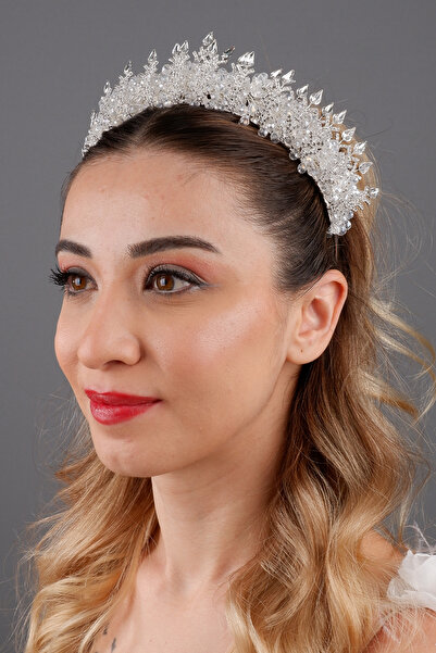 ESPEREST تاج زفاف كريستالي أنيق من داليا، إكسسوار شعر براق لحفلات الخطوبة وال...