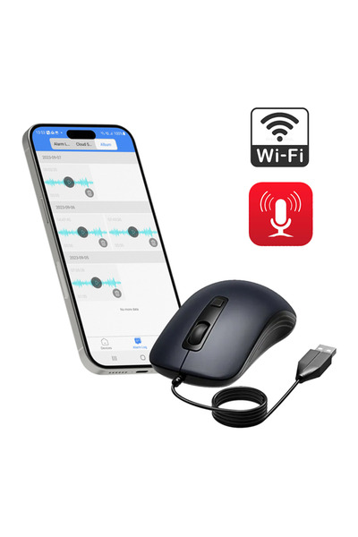 SMT SECURITY USB Mouse with Microphone & Spy Recorder - Real-Time Listening - iOS / Android App