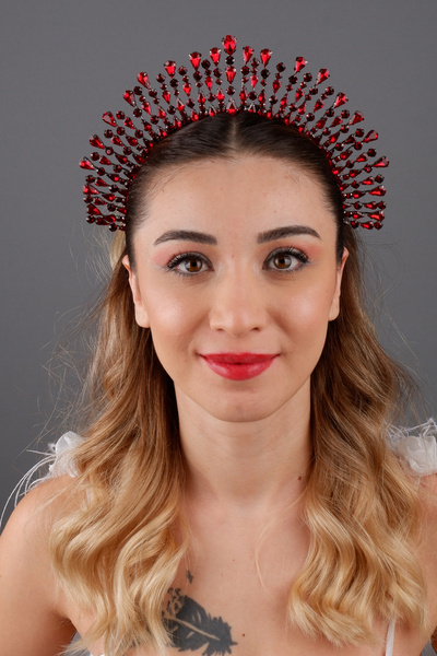 Hayalperest boncuk تاج زفاف كريستالي أنيق من ليرا مع أوراق، إكسسوار شعر للخطو...