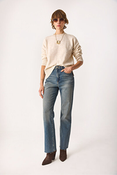 VENA Anita Bisiklet Yaka Triko Kazak-KEMİK