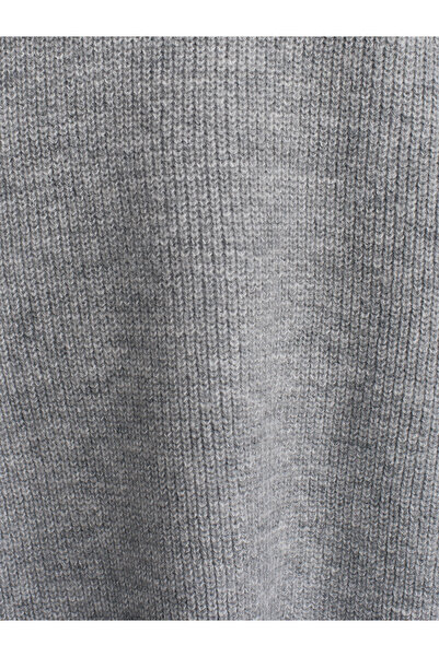 Dilvin 2268 Turtleneck Oversized Sweater-Dark Gray